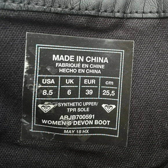 Roxy Black Ankle Boots With Heel Size 8.5 Heel Zip Tassels Faux Leather - Picture 5 of 8